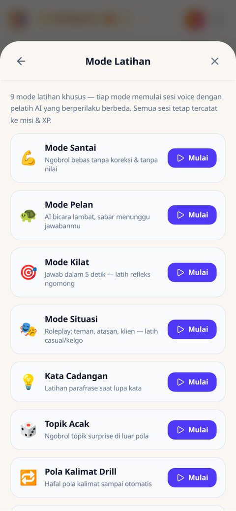 9 mode latihan